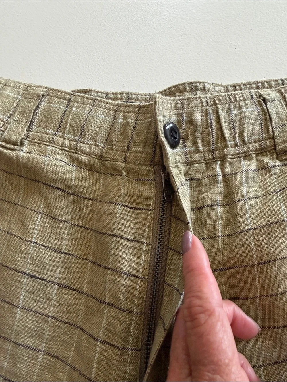 Todd Snyder Tan Windowpane Linen-Blend Shorts Sz S.  Box24